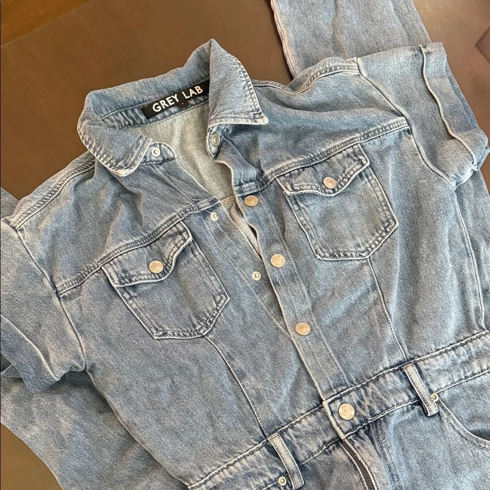 Light Blue Denim Women's overalls - Picture 2 of 3